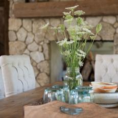 Country Dining Table With Wildflowers