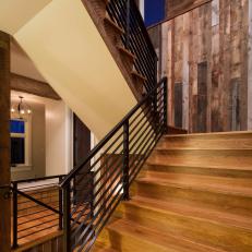 Wood Stairs and Rustic Walls