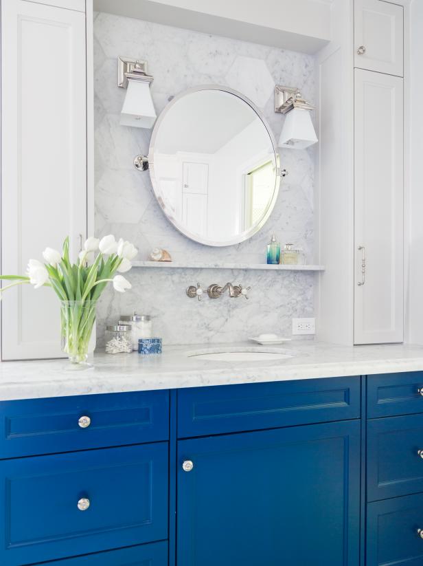 Bathroom Vanity With Blue Cabinets