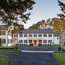 White Historic Home Exterior and Driveway