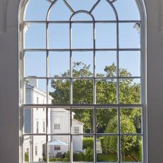 Traditional Classic Multi-Paned Antique Window With Exterior Views