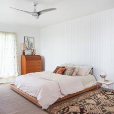 Master Bedroom with Mid-Century Furnishings, Shiplap Accent Wall