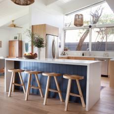 White Modern Kitchen with Earthy Elements