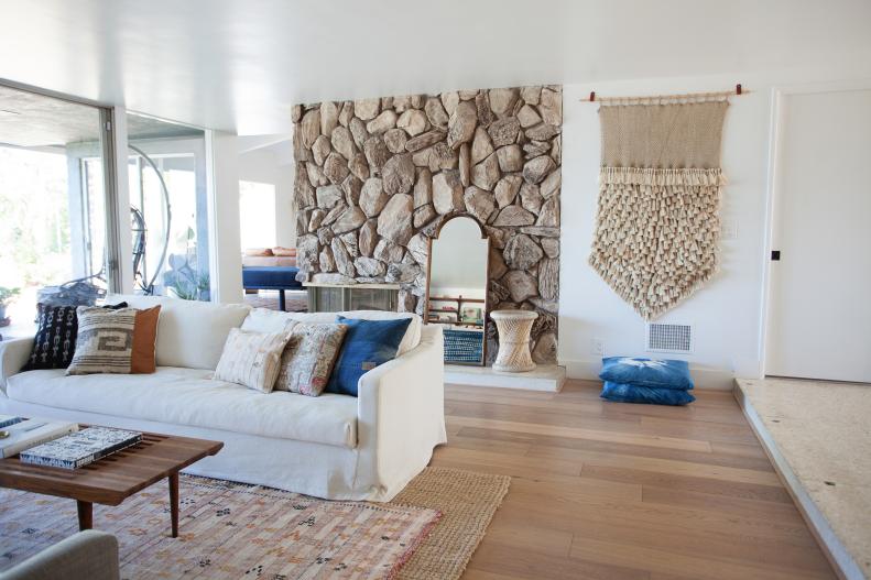 White Mid-Century Modern Living Room