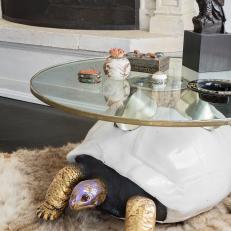 Tortoise Coffee Table in Eclectic Living Space