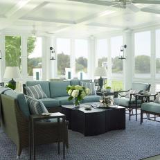 Sunroom Lined With Delicate Glass Lanterns