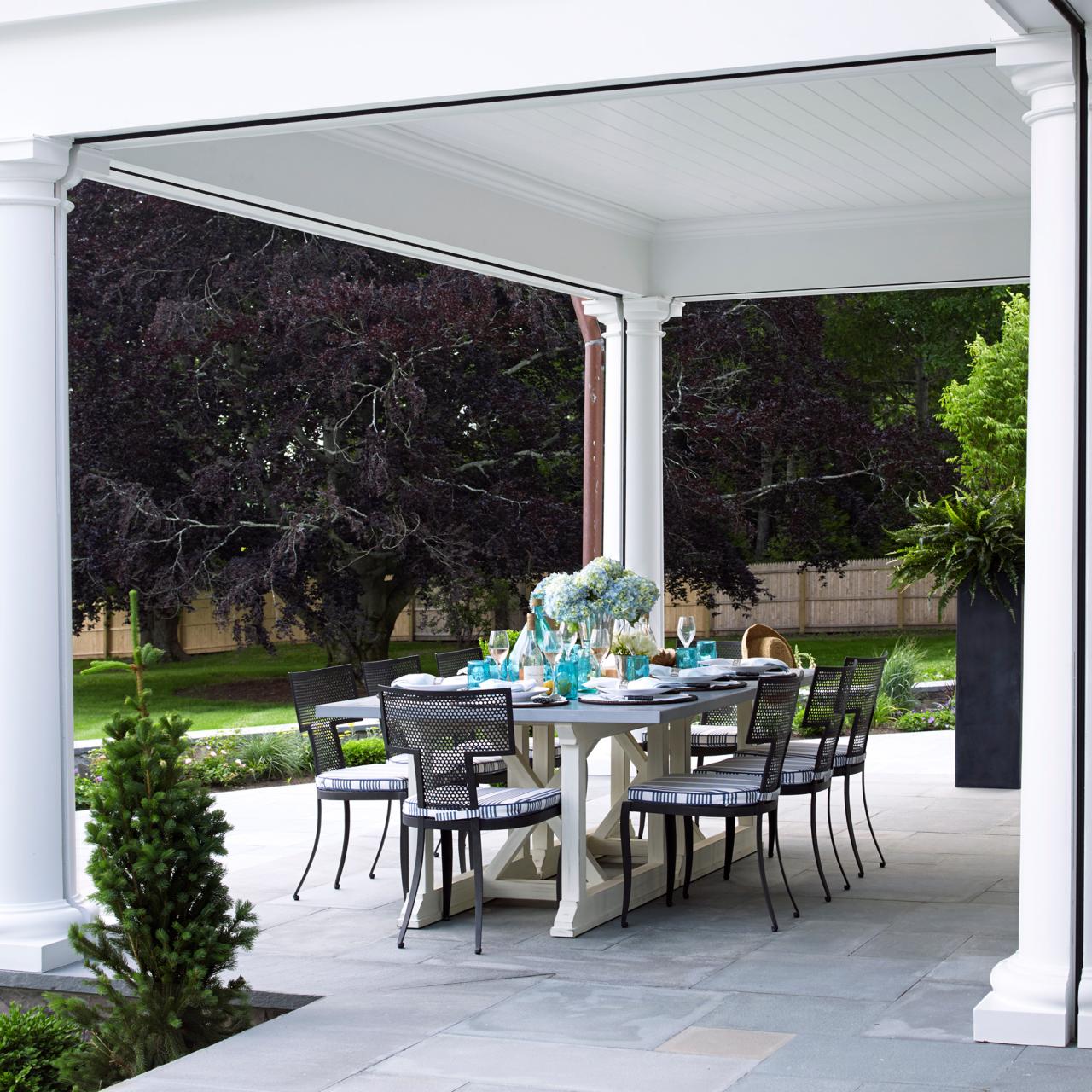 Outdoor Patio Equipped With Retractable Screens Hgtv