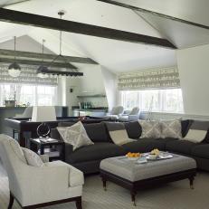 Secluded Living Space With Charcoal Gray Sectional