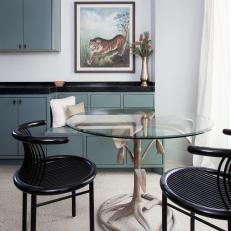 Contemporary Kitchen Nook With Standout Art