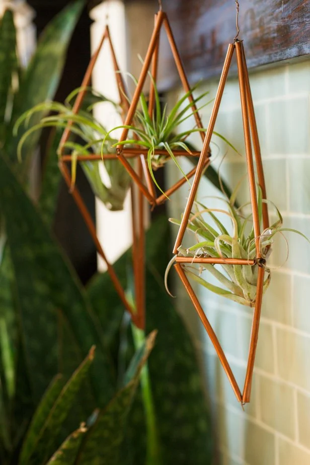 Faux Copper Geometric Air Planter