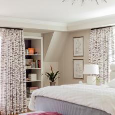 Patterned Curtains Add Movement to Master Suite
