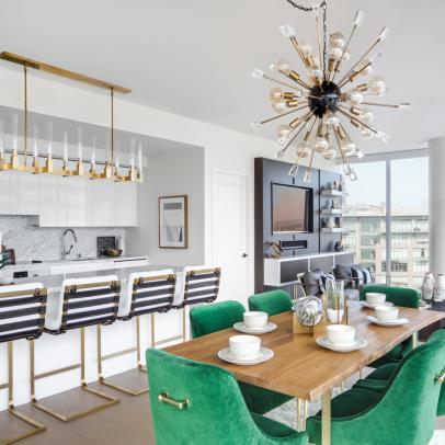 Contemporary Open Concept Dining Area and Kitchen