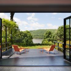 River View Deck With Orange Chairs