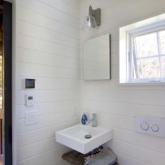 White Country Bathroom With Paneling