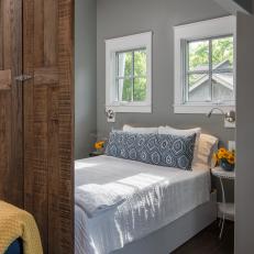 Gray Small Bedroom With Yellow Flowers