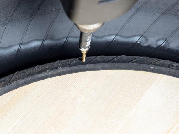 HGTV shows you how to turn a used tire into a stylish footstool