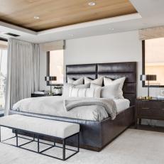 Contemporary Bedroom With Leather Bed