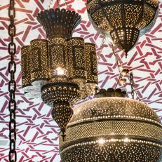 Moroccan Lanterns Add Interest to Ceiling