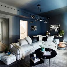 Blue Ombre Contemporary Sitting Room With Sectional