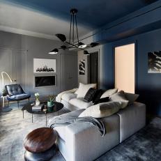 Blue Ombre Contemporary Sitting Room