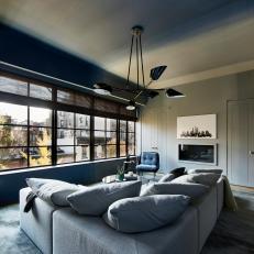Blue Sitting Area With Manhattan View