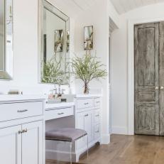 White Cottage Spa Bathroom With Dressing Table