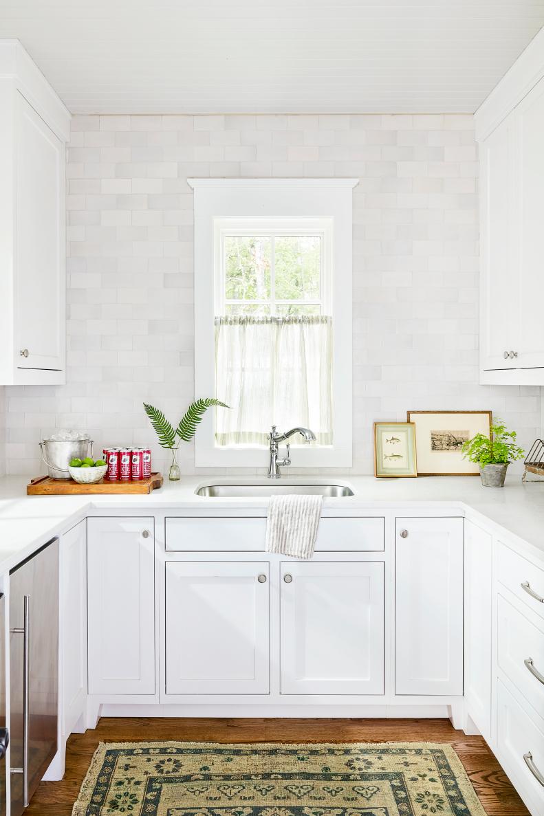 White Kitchen With Cafe Curtain
