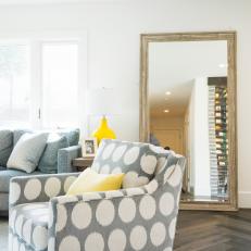 Yellow Lamps, Pillows Brighten Contemporary Living Room