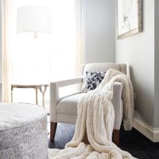 Armchair and White Fur Throw
