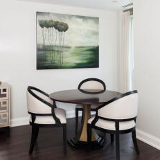 Art Deco Dining Area With Green Art