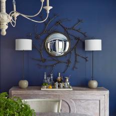 Branch Mirror in Blue Dining Room