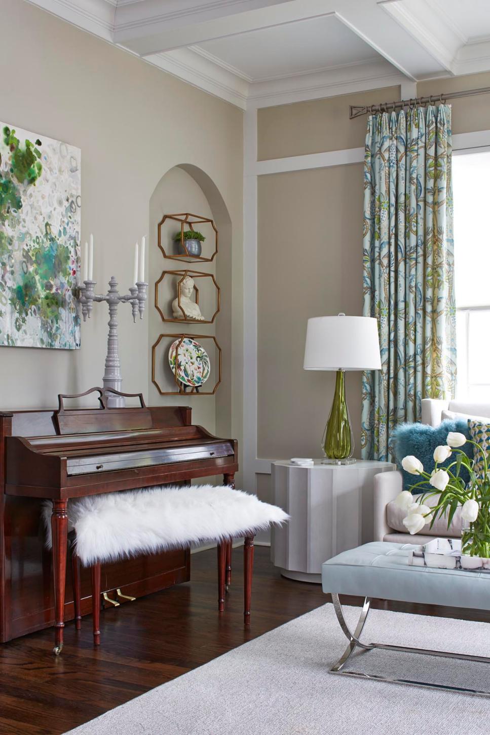 Traditional Living Room With Piano Hgtv