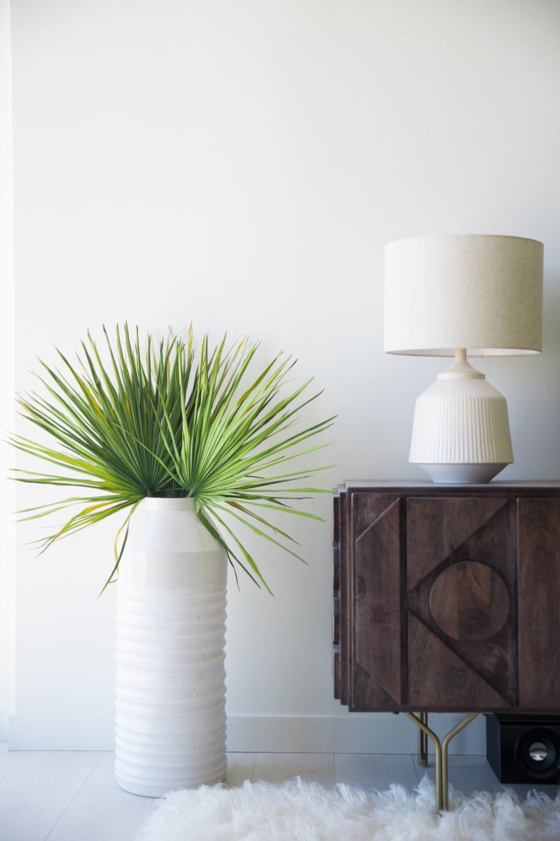 Textured Ceramic Vase With Greenery