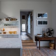 Antiques Create Cool Display in Modern Kitchen