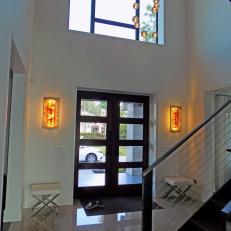 Entry With Red Sconces