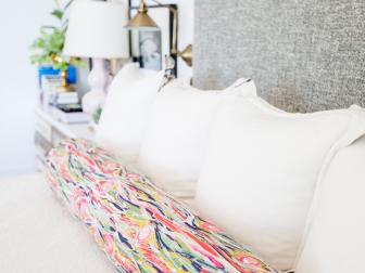 Multicolored Bolster Pillow Adds Color and Pattern to Bed