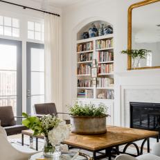 Contemporary White Living Room With Antiques And Vintage Accents