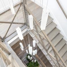 Stairwell With White Pendants