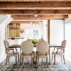 Dining Room With Reclaimed Wood Ceilings