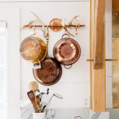 Copper Pots, Pans Shine in Country Kitchen