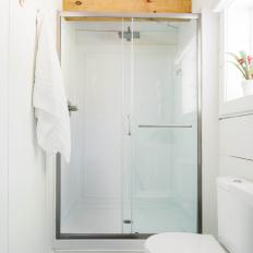 Bright Guest Bathroom With Stall Shower