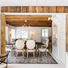 Chandelier Brightens Country Dining Room