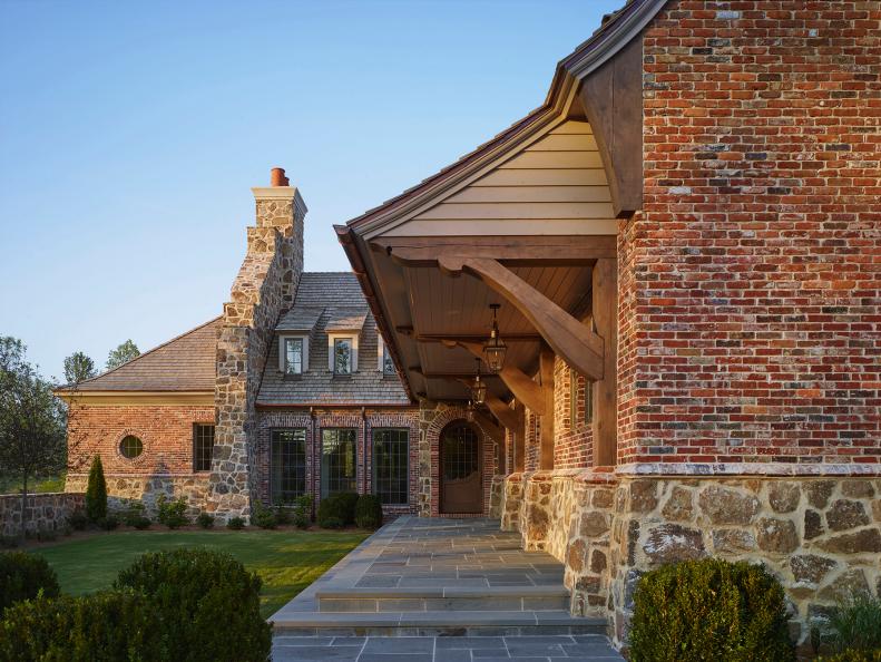 Craftsman Farmhouse With Brick And Stone Details