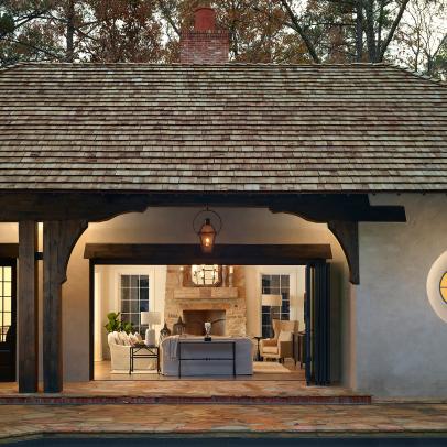 Contemporary Cottage with Flagstone Walkway and Screened Porch
