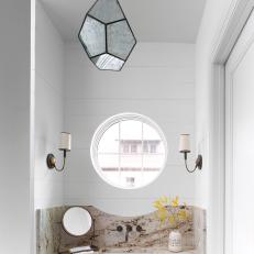 Contemporary Cottage Powder Room Vanity