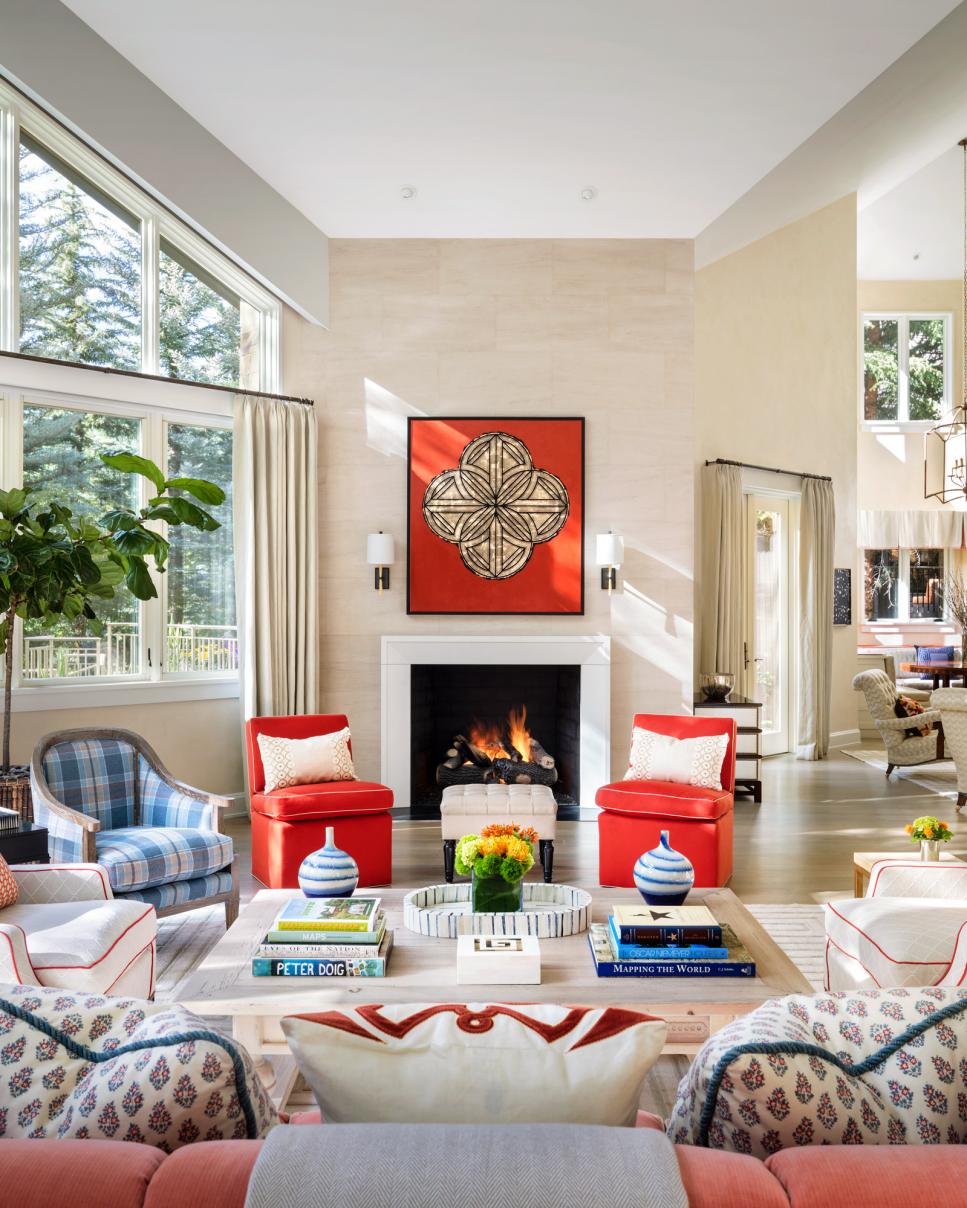  Living  Room  Sitting Area  With Fireplace and Large Window 