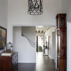 Transitional Foyer with Dark Hardwood Floors, Mix of Antiques