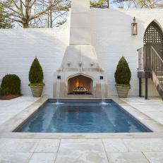 Traditional Courtyard with Gothic Details, Cocktail Pool
