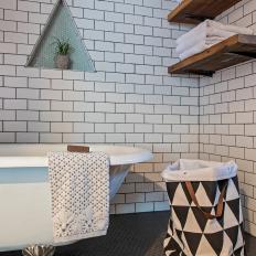 Subway Tile Gives Transitional Bathroom Clean Lines