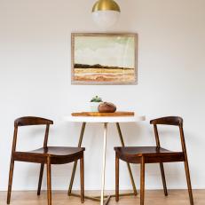 Midcentury Modern Dining Nook with Gold Pendant Light